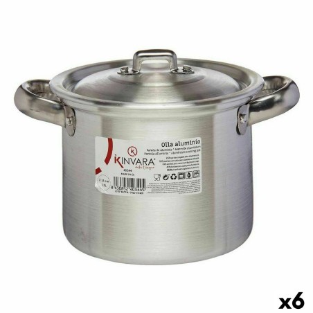 Casserole with Lid Ø 14 cm Silver Aluminium (6 Units)