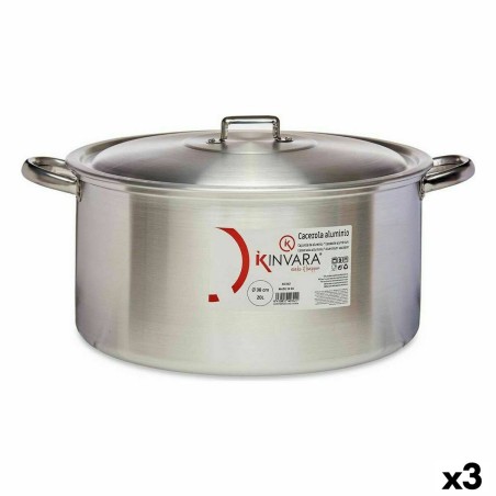 Casserole with lid Kinvara 100014 Silver 20 L (3 Units)