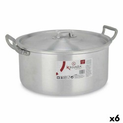 Casserole avec Couvercle Argenté Aluminium 6,5 L 35 x 16 x 28 cm (6 Unités)