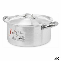 Casserole with lid Kinvara 100006 Silver 4 L 24 x 13 x 31 cm (10 Units)