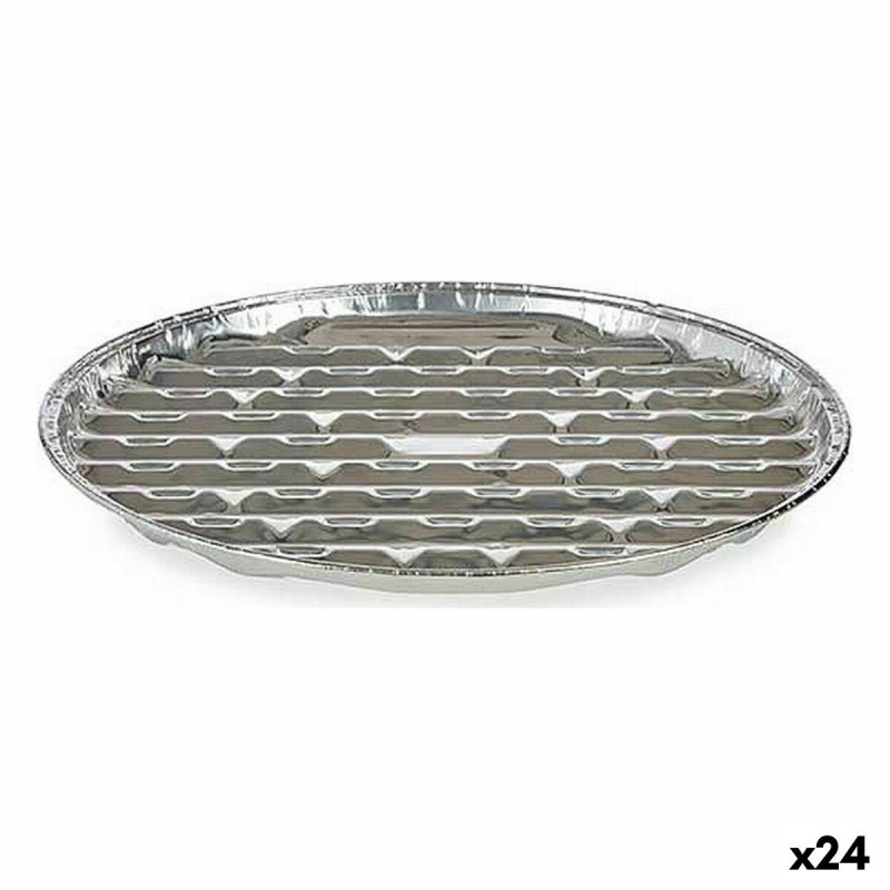 Küchenschüsseln-Set Einwegartikel Pizza Aluminium 32 x 3 x 32 cm (24 Stück)