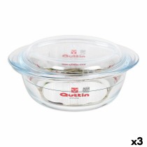 Casserole avec Couvercle Quttin verre 1,1 + 0,3 L (3 Unités)