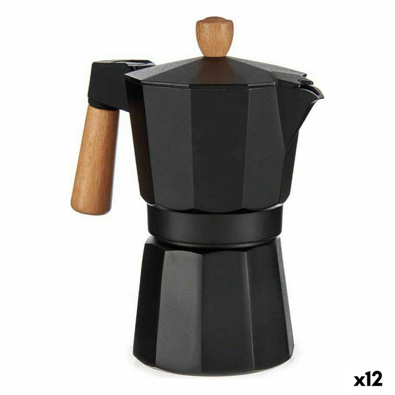 Cafetière Italienne A611BQ-6 T Marron Noir Bois Aluminium 300 ml (12 Unités)