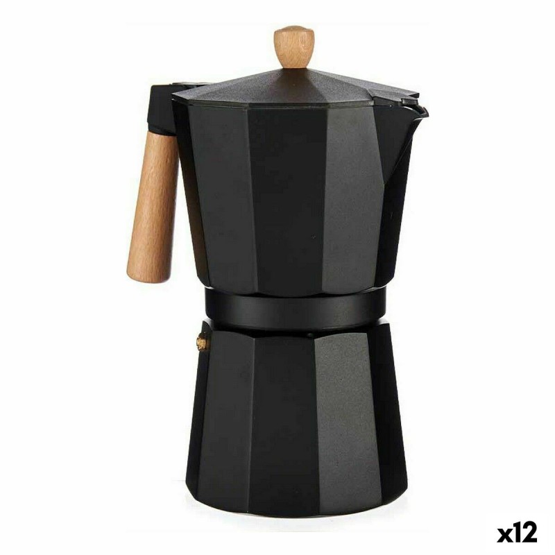 Cafetière Italienne A611BQ-12 T Marron Noir Bois Aluminium 650 ml (12 Unités)