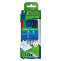 boîte de marqueurs Staedtler Lumocolor 6 Pièces Multicouleur