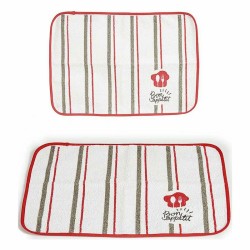 Table Mat Bon Appetit White Red 33 x 0,3 x 48 cm (12 Units)