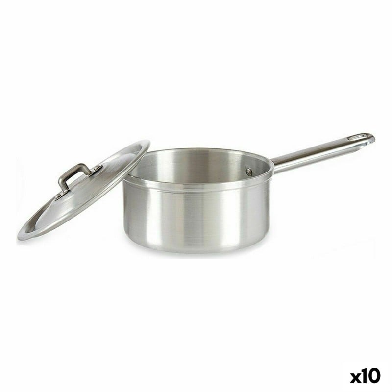 Topf mit Deckel Ø 14 cm Silberfarben Aluminium 1 L (10 Stück)