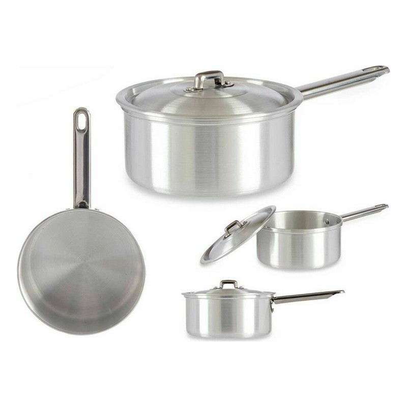 Saucepan with Lid Ø 16 cm Silver Aluminium 1,5 L (10 Units)