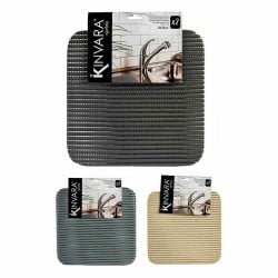 Non-slip Mat 32 x 32 cm Set 2 Pieces Plastic (24 Units)