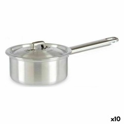 Topf mit Deckel Ø 12 cm Silberfarben Aluminium 600 ml (10 Stück)