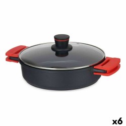 Casserole avec Couvercle Kinvara 77786 Noir 28 x 7,5 cm (6 Unités)