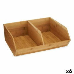 Caisse de Rangement Empilable Bambou 34,5 x 13 x 31 cm (6 Unités)