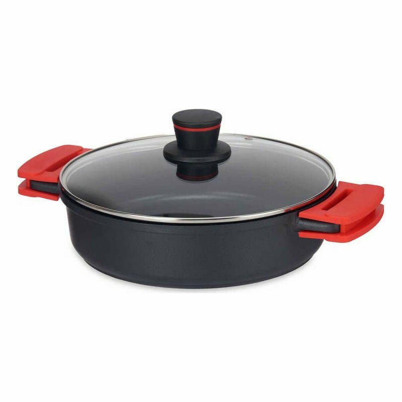 Casserole with lid Kinvara 77786 Black 28 x 7,5 cm (6 Units)