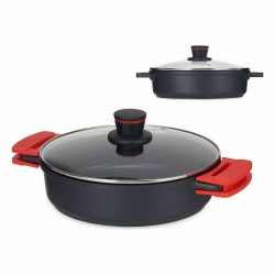 Casserole with lid Kinvara 77786 Black 28 x 7,5 cm (6 Units)