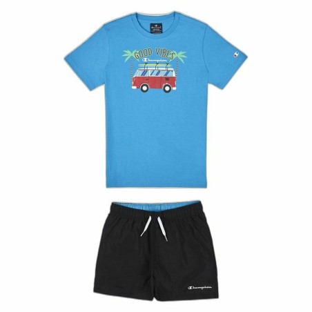 Ensemble de Sport pour Enfants Champion Bleu 2 Pièces Aigue marine