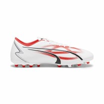 Chaussures de Football pour Adultes Puma Ultra Play MG Blanc Rouge