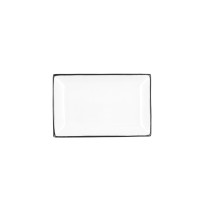 Snack tray Quid Gastro White Black Ceramic 20 x 13 x 2 cm (6 Units)