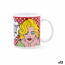 Cup Quid Pin Up Comics Multicolour Ceramic 330 ml (12 Units)