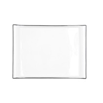 Plateau apéritif Quid Gastro Blanc Noir Céramique 31 x 23 cm (6 Unités)