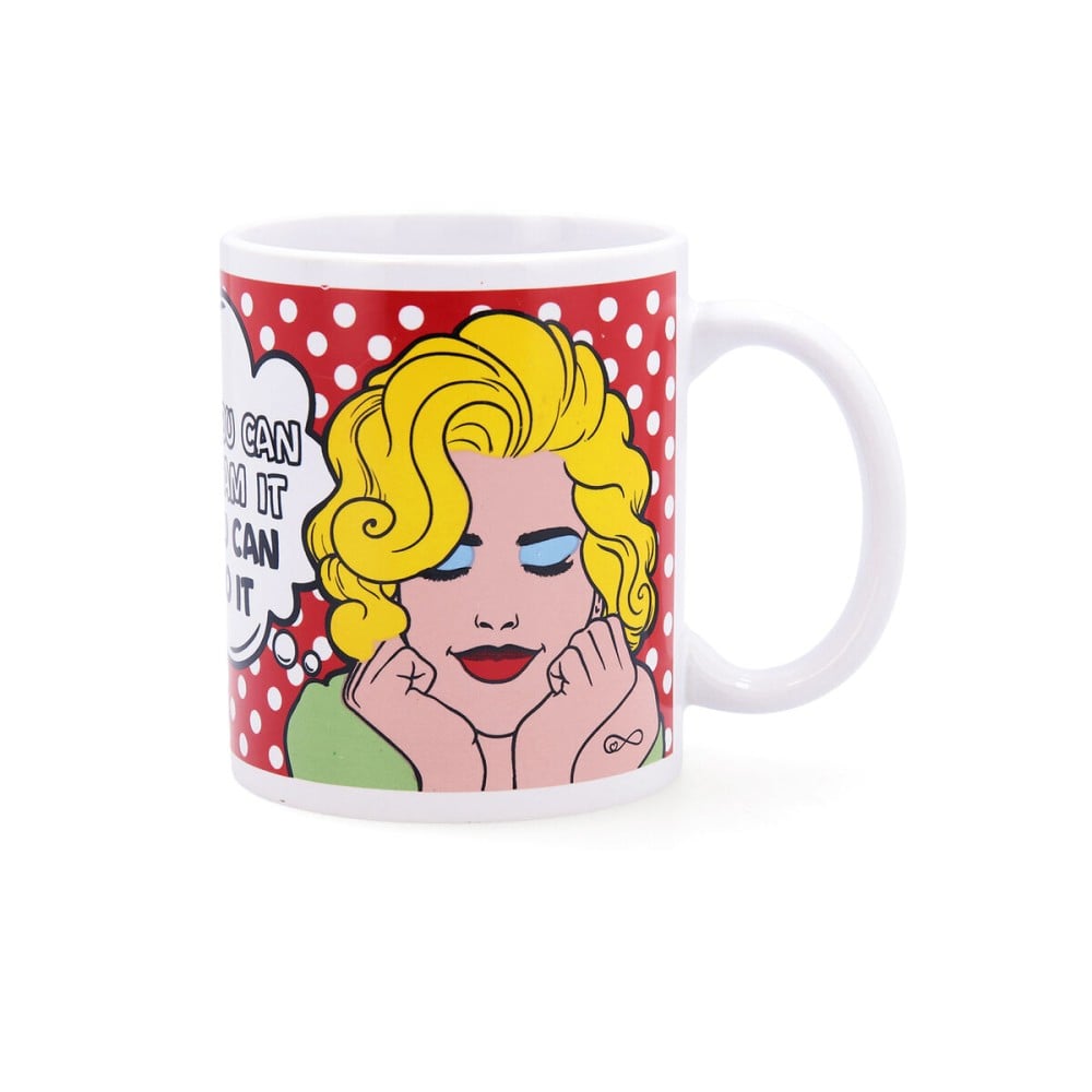 Cup Quid Pin Up Comics Multicolour Ceramic 330 ml (12 Units)