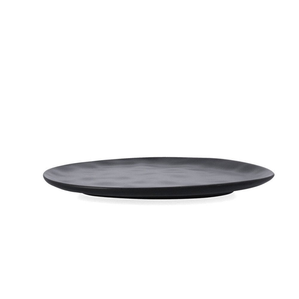 Flat Plate Bidasoa Cosmos Black Ceramic 23 cm (6 Units)