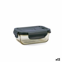 Hermetic Lunch Box Bidasoa Infinity Rectangular 370 ml Yellow Glass (12 Units)