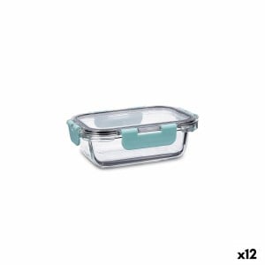 Boîte à lunch hermétique Quid Purity Rectangulaire 370 ml Transparent verre (12 Unités)