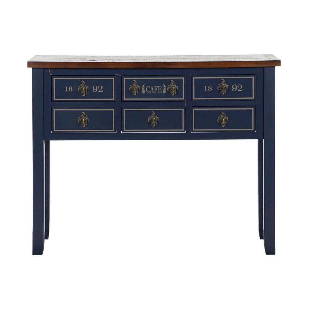 Console Home ESPRIT Marron Blue marine Bois de paulownia 103 x 35 x 80 cm