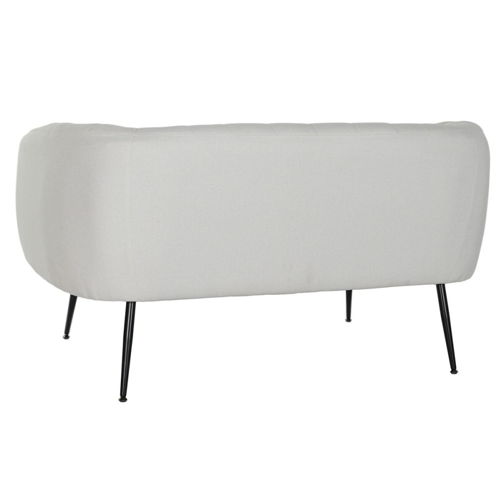 Canapé DKD Home Decor Noir Greige Mousse Bois Métal Velours Scandi 129 x 75 x 73 cm