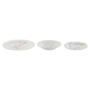 Service de Vaisselle Home ESPRIT Blanc Vert Rose Porcelaine 18 Pièces 27 x 27 x 2 cm