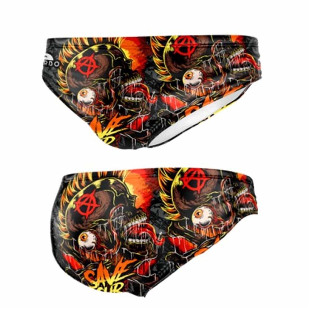 Herren Badehose Turbo Punk-Skull Schwarz