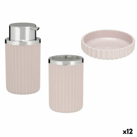 Badezimmer Set Berilo 3318-4 Rosa Kunststoff (12 Stück)