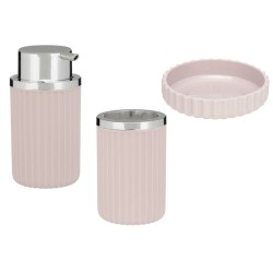 Badezimmer Set Berilo 3318-4 Rosa Kunststoff (12 Stück)