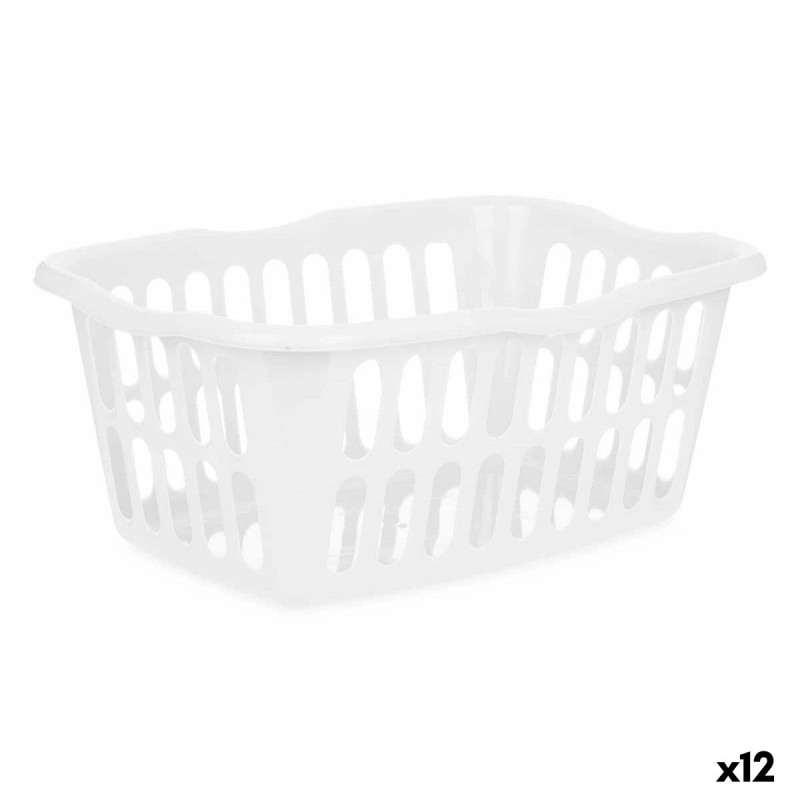 Panier Kipit 8067-W Blanc polypropylène 50 L 58 x 24 x 42 cm (12 Unités)