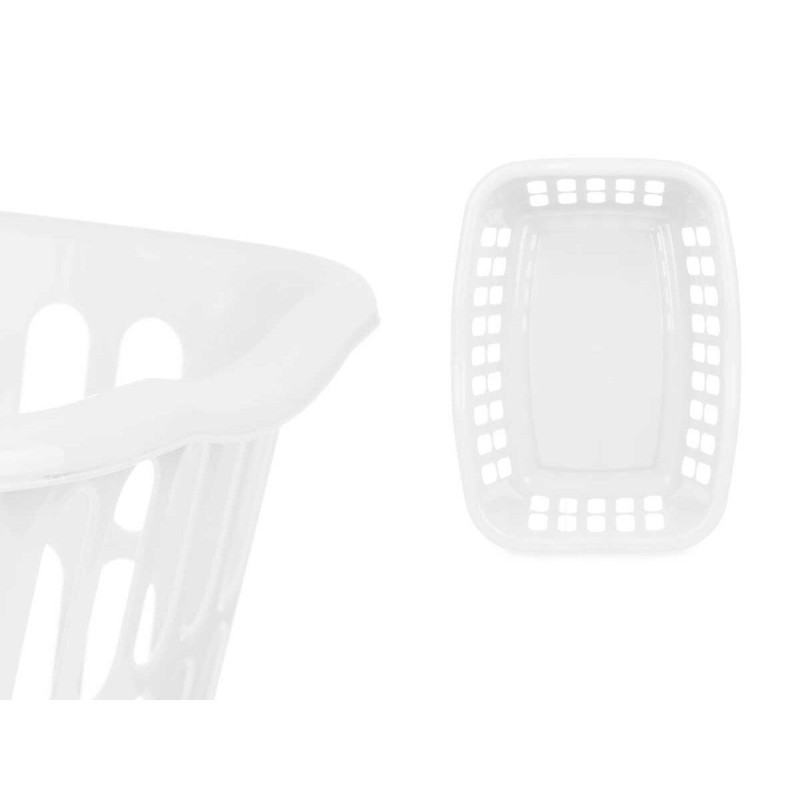 Basket Kipit 8067-W White polypropylene 50 L 58 x 24 x 42 cm (12 Units)