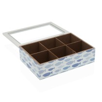 Boîte pour infusions Versa Poissons Bois 17 x 7 x 24 cm