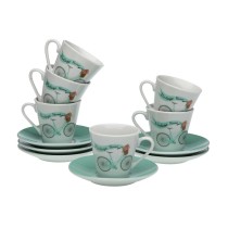 Piece Coffee Cup Set Versa Bicycle 6 Units Porcelain