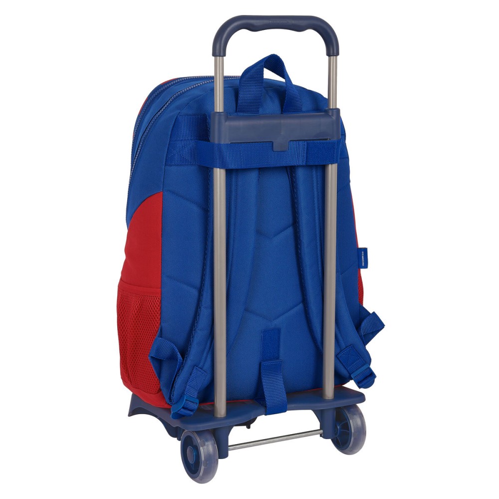 School Rucksack with Wheels F.C. Barcelona Blue Maroon 32 x 44 x 16 cm