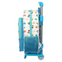 Schulrucksack mit Rädern Baby Shark Surfing Blau Weiß 26 x 34 x 11 cm