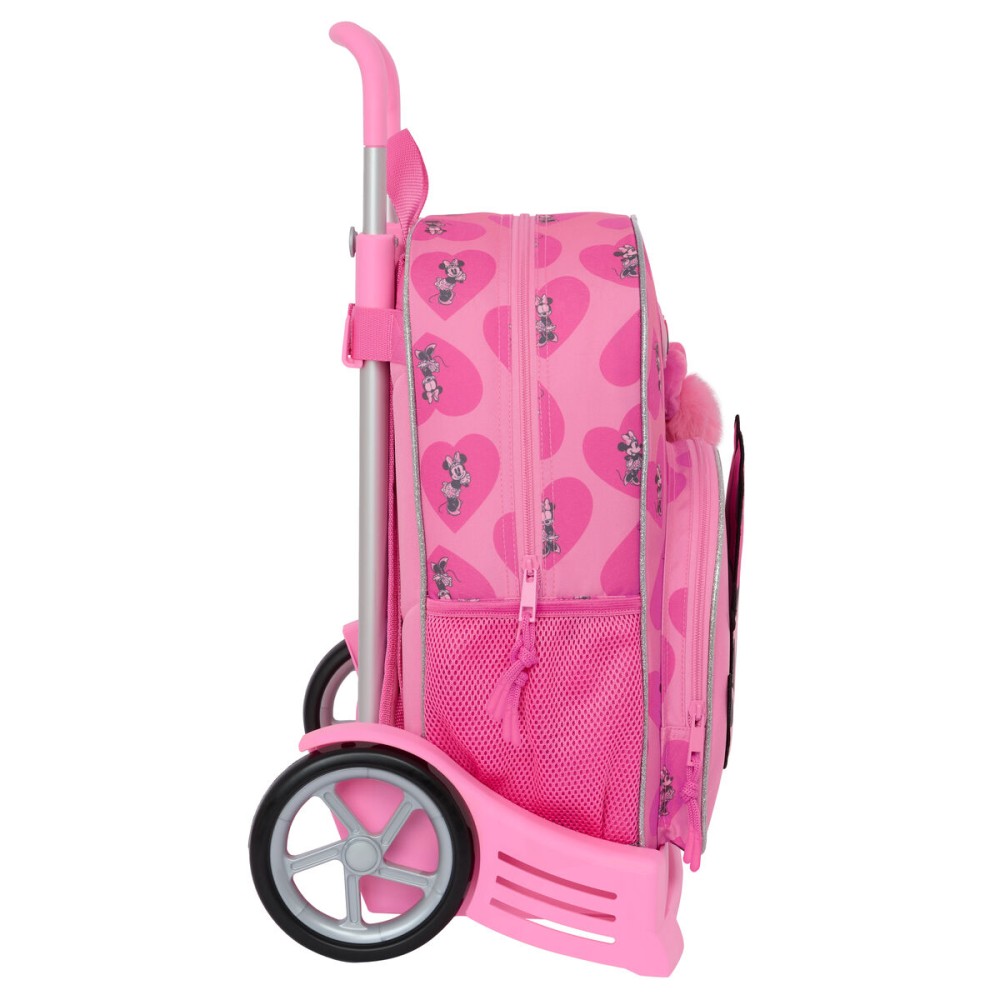 School Rucksack with Wheels Minnie Mouse Loving Pink 33 x 42 x 14 cm