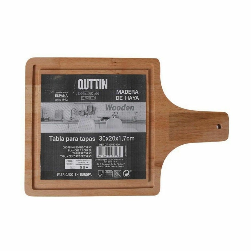 Serving board Quttin With handle 30 x 20 x 1,7 cm (8 Units)