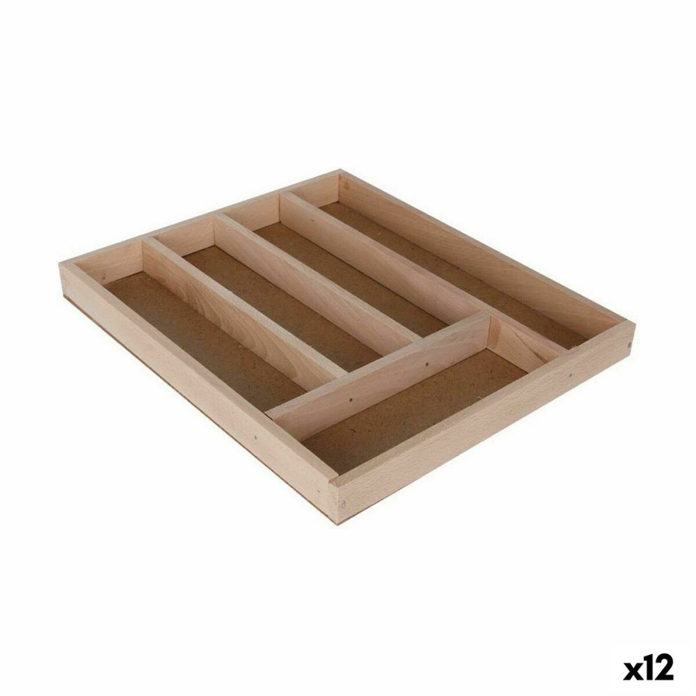 Range-couverts Quttin Bois 33 x 28 x 3,5 cm (12 Unités)