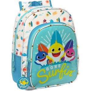 Schulrucksack Baby Shark Surfing Blau Weiß 26 x 34 x 11 cm