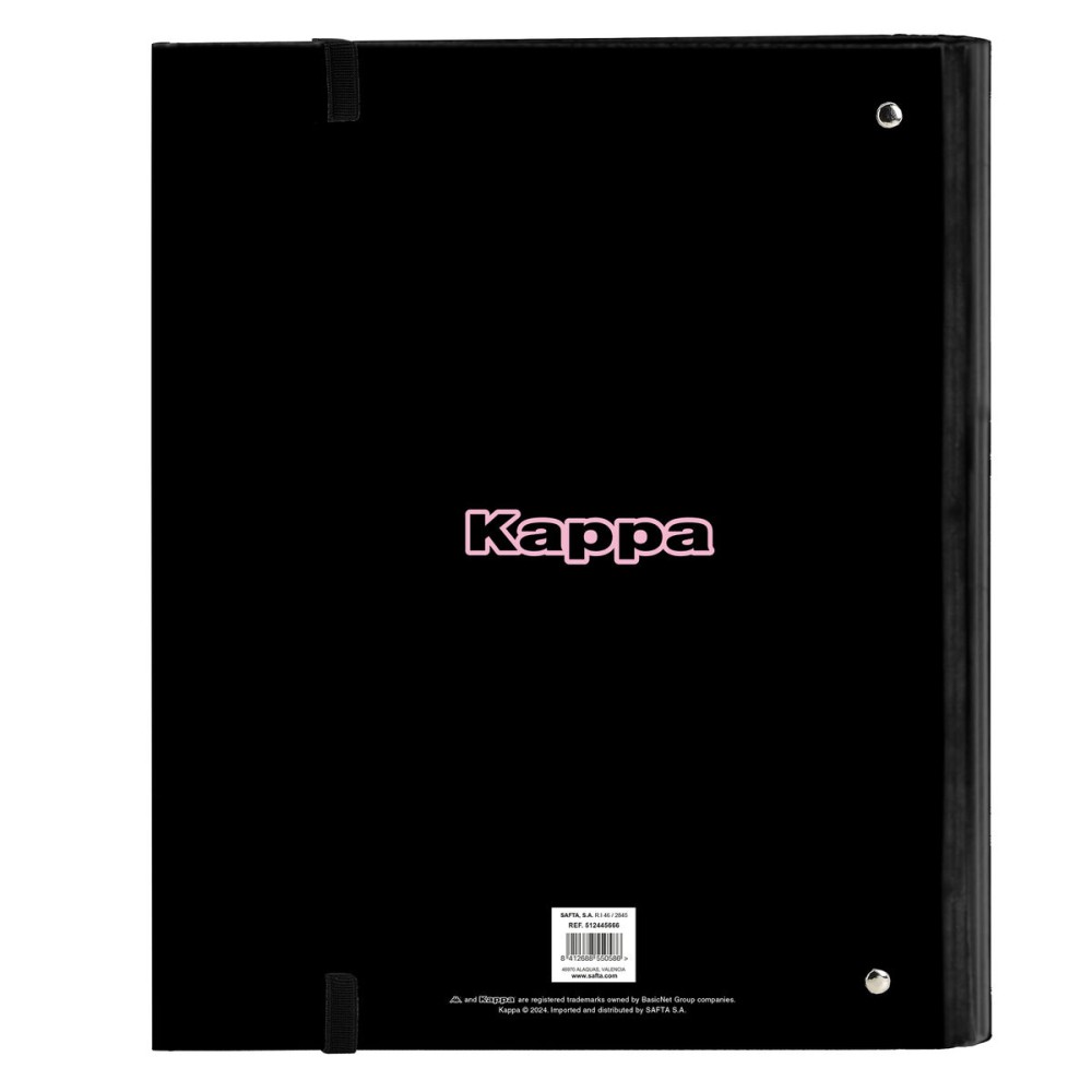 Ring binder Kappa Silver pink Black Pink 27 x 32 x 3.5 cm