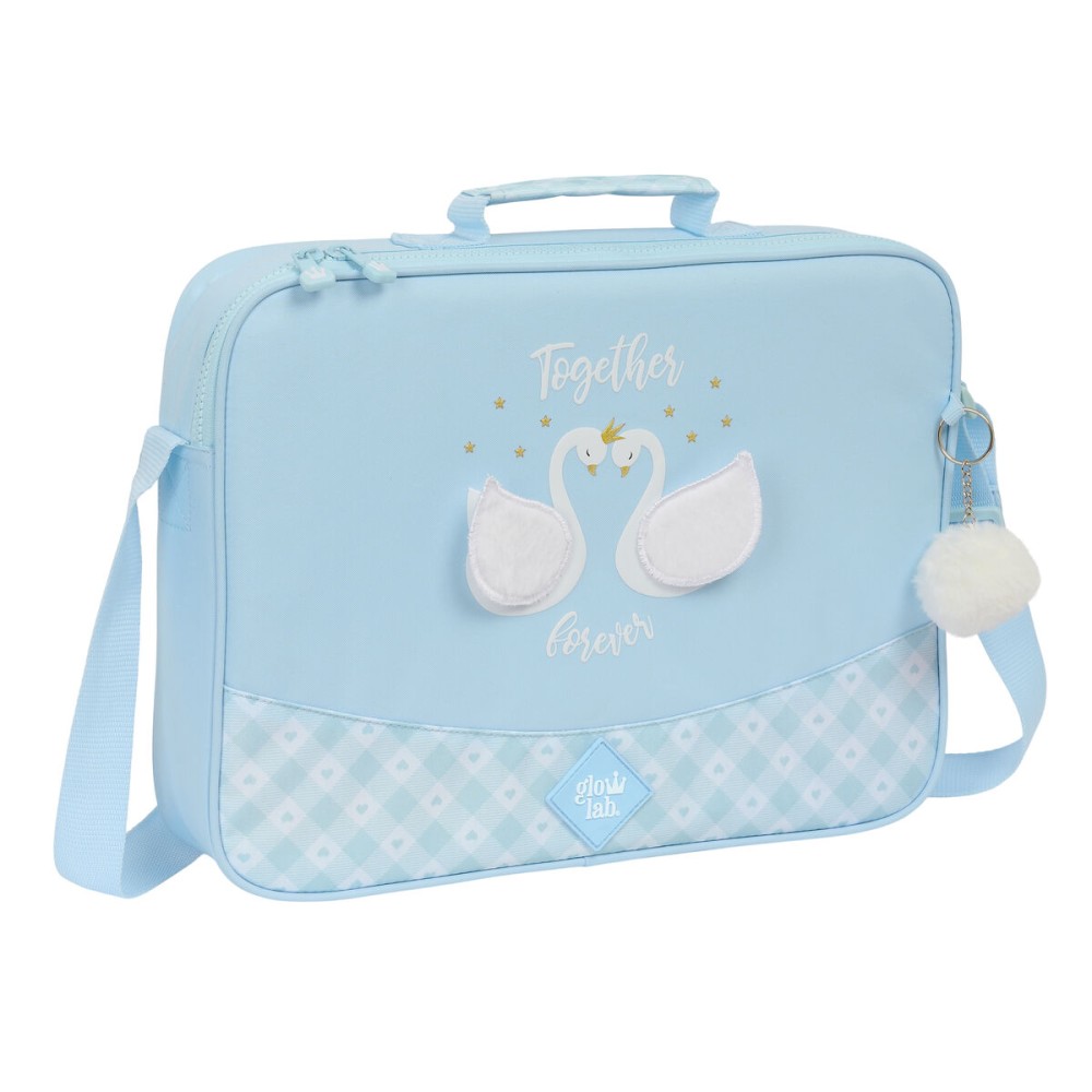 Schultasche Glow Lab Cisnes Hellblau 38 x 28 x 6 cm