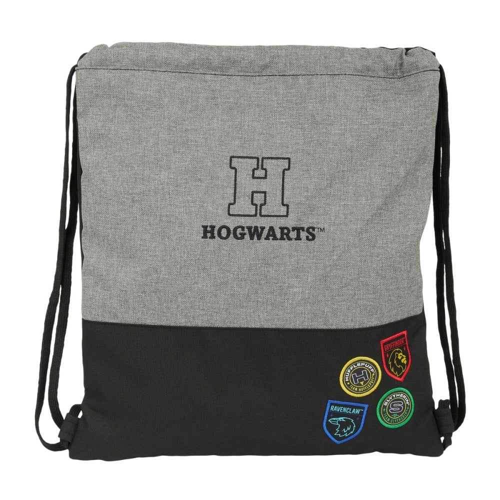 Rucksacktasche mit Bändern Harry Potter House of champions Schwarz Grau 35 x 40 x 1 cm