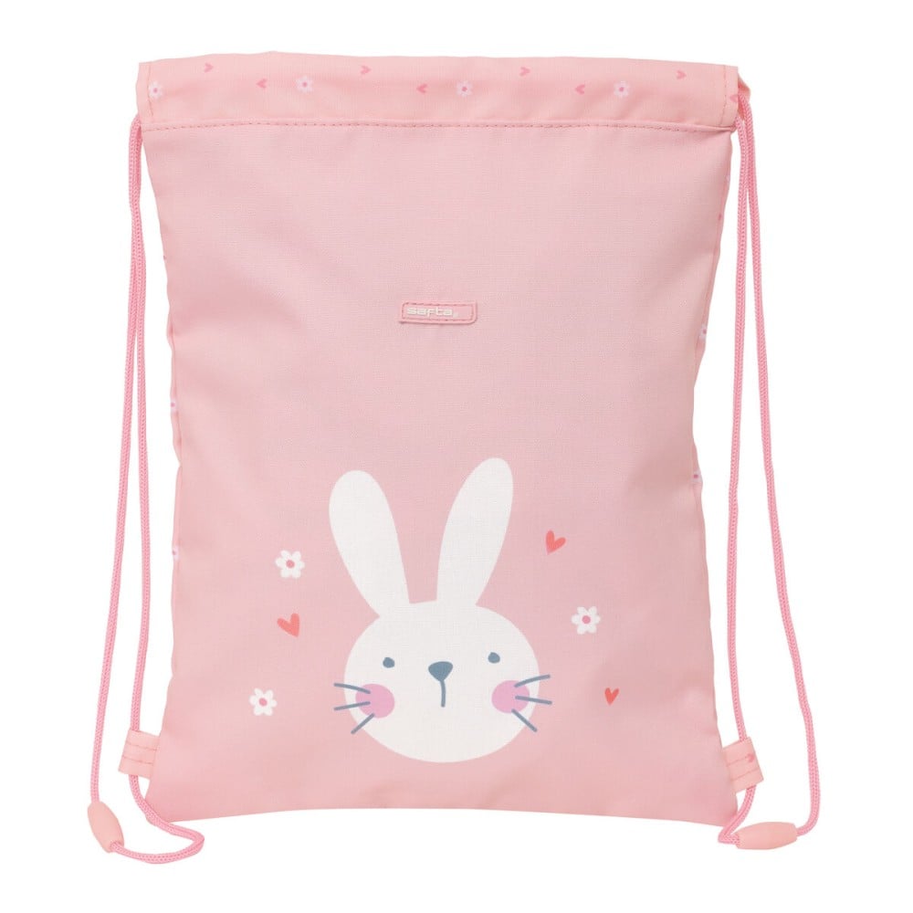 Sac à dos serré par des ficelles Safta Bunny Rose 26 x 34 x 1 cm