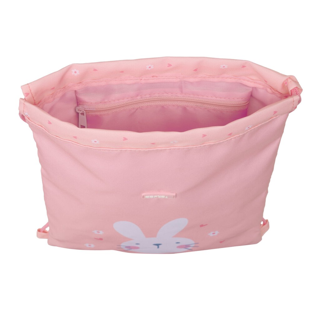 Rucksacktasche mit Bändern Safta Bunny Rosa 26 x 34 x 1 cm