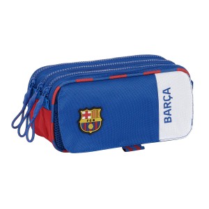 Trousse Fourre-Tout Double F.C. Barcelona Bleu Bordeaux 21,5 x 10 x 8 cm