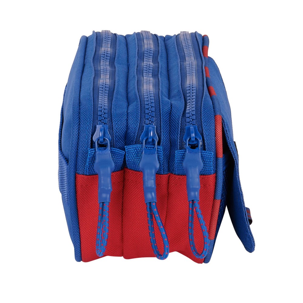 Trousse Fourre-Tout Double F.C. Barcelona Bleu Bordeaux 21,5 x 10 x 8 cm